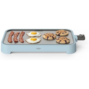 image:imageMartha Stewart 12 x 22 Electric Griddle XL Ceramic NonstickFlat Top Cooking Surface Adjustable Temperature Dial Drip Tray Dishwasher Safe 1500W Fast Even Heating Pancakes amp Eggs Linen CreamSky Blue